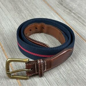 VTG Orvis Belt Men’s 36 Striped Blue Red Good Buckle Preppy USA Made
